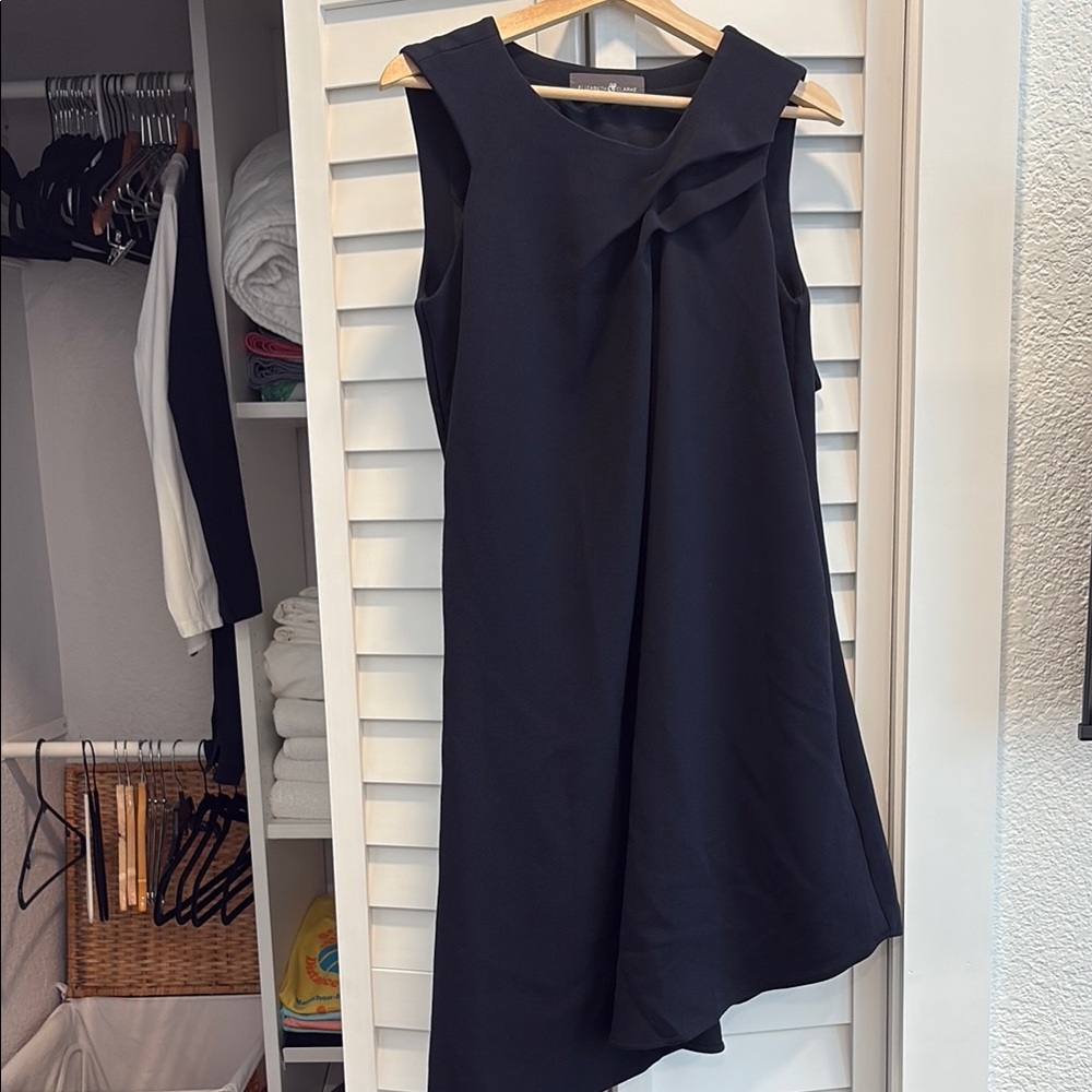 Elegant Navy Asymmetrical Dress